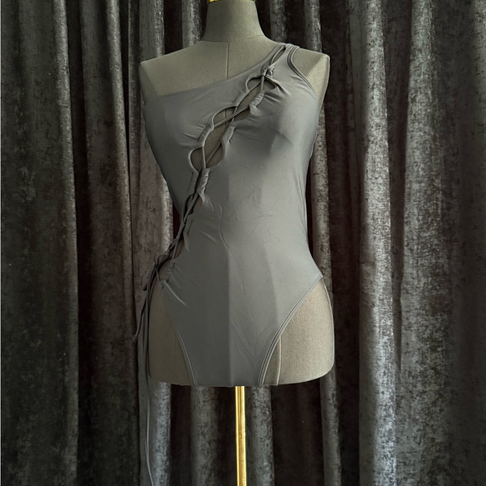 Fashion Nova | One-Shoulder Laceup Swimsuit | Size Large